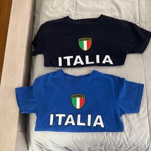 Italia Crest Kids T-Shirt - Blue / Black size 9/10